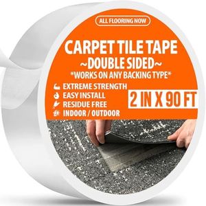 ALL FLOORING NOW Double Sided Tape Heavy Duty Carpet Tape 2in x 90ft For Carpet Tiles, Rug Tape, Vinyl Flooring, Indoor Outdoor Carpet, Grip Tape, Rug Tape Hardwood Floor Double Stick Tape Rug Gripper