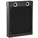 CLYXGS Water Cooling Radiator, 12 Pipe G1/4 Thread Heat Row Radiator 12 Pipe Aluminum Heat Exchanger Radiator for PC CPU Computer Water Cool System 120mm Black