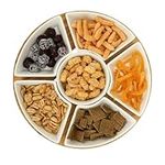 Vencier Lazy Susan Rotating, Revolving Dip Set Snack Bowl Serving Platter with 6 Ceramic Dishes Dips, Snacks & Appetisers