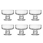 Binsakao Glass Ice Cream Bowl Set, Small Glass Dessert Cups for Trifle Parfait Sundae and Nuts, Mini Footed Dessert Cups, Clear Glass Fruit Parfait Cups, Lead-Free Glass Trifle Tasters Set of 6