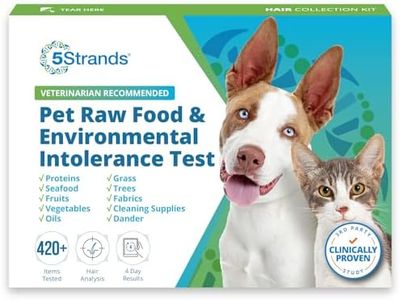 5Strands Pet Raw Food Intolerance & Environmental Sensitivity Test, at Home Test for Dogs & Cats, Hair Sample Collection Kit, All Ages and Breeds, Results in 5 Days