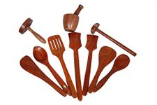 Master Arts wooden spoon set , okhli ,aalu ( potato ) masher, dahi mathani , spoons ( pack of 10 ) in pure shisham wood
