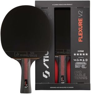 STIGA Flexure V2 Table Tennis Bat – 5-Star Blade, ITTF-Approved STAR5 Rubber, Ergonomic Grip – For Offensive Players, Black/Red