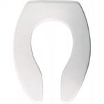 Olsonite 95SSCT 000 Toilet Seat, Elongated Open Front Heavy-Duty Plastic w/Plastic Self-Sustaining Hinges - White