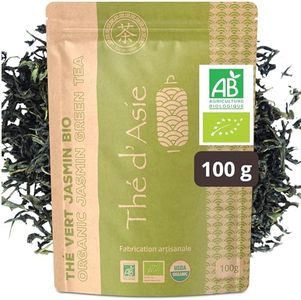 Khla - Tè Gelsomino Bio 100 g - Jasmine Tea - Tè Verde Foglie - Floreale & Aromatico - Ricco di Antiossidanti - Sonno, Digestione - Tè Asiatico - Origine Cina - Tisana & Infuso - Freddo o Caldo