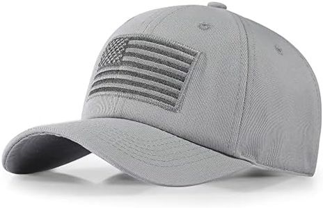 American Flag Hat Men Women Adjustable USA Baseball Cap Low Profile Plain Dad Hat Outdoor Ball Cap, Gray, One Size