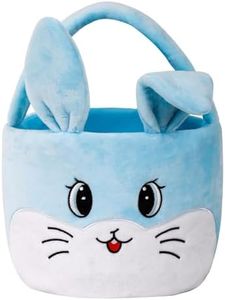 Wepop Easter Egg Baskets for Kids Bunny Basket with Folded Ears Easter Bag Buckets Hunting Gifts for Boys and Girls