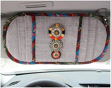 Siyibb Car Sun Visor CD Organizer Bohemian Style CD Storage Holder - Gray