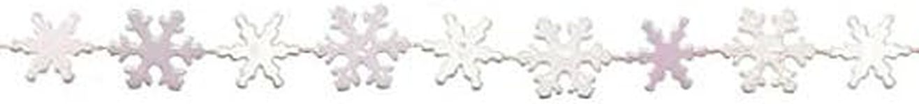 48" White Iridescent Mini Snowflake Christmas Garland