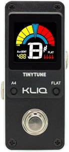 KLIQ TinyTune Pro Stage Tuner Pedal for Guitar & Bass, Mini Chromatic Pedal with True Bypass, Silent Switch, Flat Tuning, LED Display & Pitch Calibration (9V Power Supply Required)