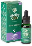 Vitality CBD Oral Drops in hempseed Oil, 1200 mg, Berry, 30ml, NO THC