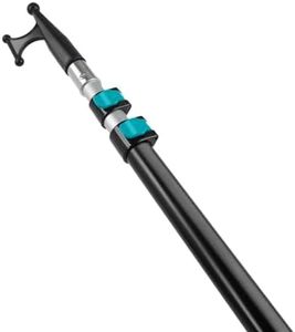MAVRIZ 5-12 ft Telescoping Boat Hook Pole - 20ft Reach Heavy Duty Aluminum Boat Pole for Docking, Mooring & Retrieving - Floating Extendable Dock Pole with Non-Slip Grip & Universal Thread