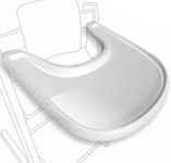 High Chair Table Compatible with Stokke Tripp Trapp Chair with Powerful Smooth Suction Surface, Ergonomic Curved Design, Shiny White - BPA Free, Easy to Assemble