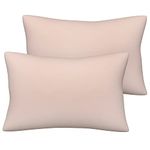 Pobibaby - 2 Pack Premium Toddler Solid Pillowcase - Ultra Soft Jersey Knit - Crib Pillow, Kids Pillow, Travel Pillow Case Cover (Pink Beige)