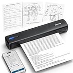POLONO Portable Printer Wireless for Travel, D810 Bluetooth Thermal Printer A4 Support for 8.5"x11" US Letter, Inkless Printer Compatible with iOS, Android, Laptop for Office, Car and Home, Black