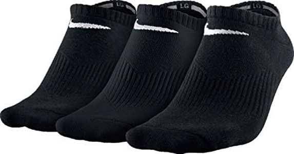 Nike Unisex 3PPK Lightweight No Show Socks - Black/White, Large