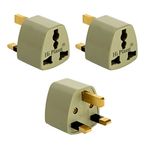 Hi-Plasst Type-G Socket, Travel Adapter UK/London Converter Plug (Pack of 3) Universal Socket for Indian Pins for England Dubai Hongkong Singapore Ireland Kenya Macau