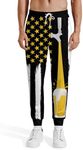 Nhjk Mens Joggers Sweatpants Printed Athletic Pants for Running Casual Sports with Pockets, Usa Flag, X-Large