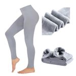 Gadgets Mafia Thermal Leggings Women High Waist Fleece Lined Winter Thermal Bottoms Black Gym Sports Workout Leggings Warm Yoga Pants Tights Running Hiking 10-12 Grey