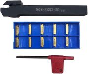 KinRite 12PCS 1/2” Grooving Tool Holder MGEHR1212-2 with MGMN200 Grooving Insert Cut Off Parting Tools Turning Insert Carbide Insert for Steel Grooving Width 0.78"