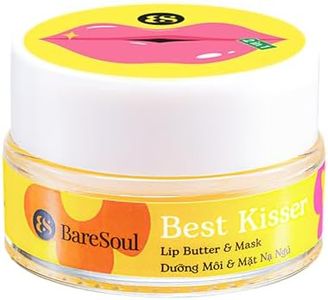 BareSoul Best Kisser Lip Butter & Mask 0.35 OZ | 10g - 2-in-1 Lip Butter Mask for Deep Hydration, Soft and Smooth Lips - Effective Lip Treatment for Dry Cracked Lips & Night Lip Balm