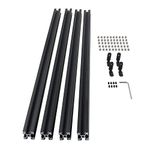 CNCMANS 4PCS 800mm V Slot 2020 Aluminum Extrusion European Standard Anodized Linear Rail Aluminum Profile Extrusion for 3D Printer Parts and CNC DIY (Standard 6.2mm Length 800mm Black)