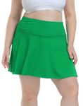 HDE Women's Plus Size Tennis Skort Pleated Athletic Golf Skirt with Shorts, Green, 2X