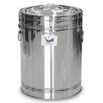 Malabar Stainless Steel Hot Pot | 100% Puff Insulation, Food Carrying Pot | Sambhar Pot, Iddli Pot |Food Grade Steel Casserole Used for Catering, 6+ Hours of Hot/Cold Food Storage (50 LTR)