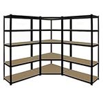 EAZILIFE 5 Tier Boltless Shelving Storage Kit - Consists of 1 x 5 Tier Corner Shelving Rack 2 x 900mm Straight 5 Tier Shelf Units