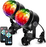 Disco Lights Disco Ball, Litake 2 Pack Party Lights Remote Control DJ Stage Lights 3W 3 Colours 7 Mode Sound Activated Strobe Light for Xmas Party Pub Wedding Club Show