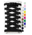 Stepace 2 Pairs Elastic Shoe Laces for Sneakers No Tie Shoelaces for Adults and Kids 8mm Wide Stretch Tieless Shoestrings for Running Shoes One Size Fit All Black 120