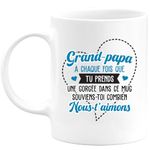 QUOTEDAZUR - Mug Grand-Papa Nous T'aimons - Cadeau Pour Grand-Papa Petite-Fille, Petit-Fils, Petits-Enfants, Grands-Enfants - Tasse Pour Papi - Pépé, Grand-papa, Grand-pépé