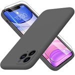 DorisMax for iPhone 11 Pro Max Case with Screen Protector - Upgraded Camera Lens Protector - Soft Full Coverage Liquid Silicone Cover - Scratch-Proof Protective Phone Case 6.5" - Dark Grey