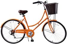 Ammaco Classique 26" Wheel Heritage Traditional Classic Ladies Lifestyle Bike & Basket 16" Frame Dutch Style Orange