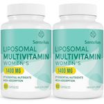 Liposomal Multivitamin for Women 1400MG - Women's Daily Multivitamin with Iron, Vitamin A, C, D, E and B Complex - Immune Support, Hair & Skin Support, 120 Vegan Capsules,2 Pack