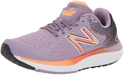 New Balance Women's Fresh Foam 680 V7 Running Shoe, Raw Amethyst/Black/Vibrant Orange, 5 UK