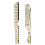 wweenuo 2 pcs Stainless Steel Hair Combs Anti Static Styling Comb Hairdressing Barbers Combs (Gold)