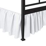 PC Diana Linen Ruffled Bed Skirt Split Corners Ultrasoft Poly Cotton/Microfiber Upto 21" Drop Expertise Tailored fit Wrinkle Free Bed Skirt (Full-White)