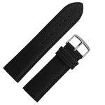 DBLACK ''NAGATA'' Full-Padded, Leather Watch Strap // For 18mm, 20mm, 22mm, or 24mm (Choose Your Size & Color) (Black, 22mm)