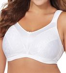 Just My Size Women's Cushion Strap Minimizer Wire Free Bra, White, 50D