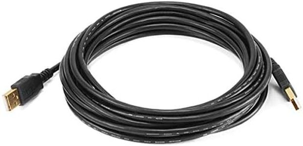 Monoprice 15ft USB 2.0 A Male to A Male 28/24AWG Cable (Gold Plated) -Black for Data Transfer Hard Drive Enclosures, Printers, Modems, Cameras and More!