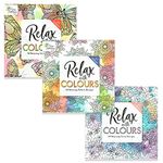 Styloo Adult Colouring Books, Set of 3 Books, 180 Designs – Animal, Floral, and Pattern Illustrations – Mindfulness and Relaxing Drawing Pad - Series 1
