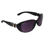 CREATURE Gaga Oversized Sunglasses For Girls(Lens-Purple||Frame-Black||GAGA-005)