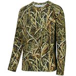 BASSDASH Men's Hunting Camo Performance Long Sleeve Shirt Fishing UPF50+ FS13M, Reeds, Medium