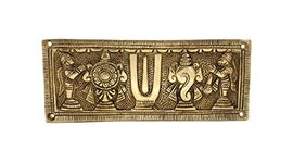 Two Moustaches Brass Shankh Chakra Namah with Hanuman and Garuda Wall Hanging, Antique White, Standard, Pack Of 1