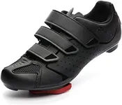 Unisex Cycling Shoes Peloton Compatible - Mens Spin Shoes with Look Delta Cleats - Indoor Road Bike Shoes SPD Clips - Black Size 5