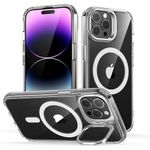 ESR for iPhone 14 Pro Max Case, Compatible with MagSafe, Adjustable Camera Ring Stand, Scratch Resistant Back, Military-Grade Protection, TPU, Classic Magnetic Back Cover with Kickstand, Clear