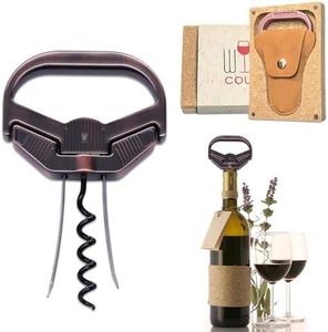 KERHAND 3 in 1 Ah So Two Prong Wine Opener & Cork Remover,It Can Remove The Older and Fragile Wine Corks so Easy for Connoisseurs to Uncork (classic-4H)