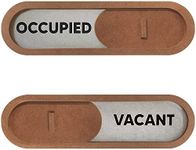 GEEKBEAR Vacant/Occupied Slider Sign (Brown) - Made with Premium MDF Wood - Elegant, Visible, and Easy to Install