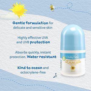 Childs Farm Kids & Baby Sun Lotion Roll-On SPF 50+ – Water Resistant, 50ml